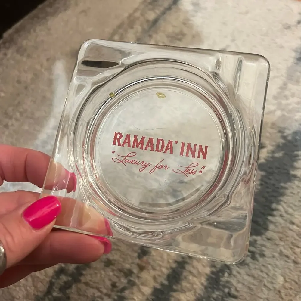 Vintage Ramada Inn Ash Tray Clear Glass 